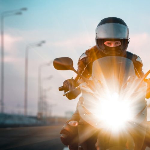 Motorcycle Woman Stock Photo