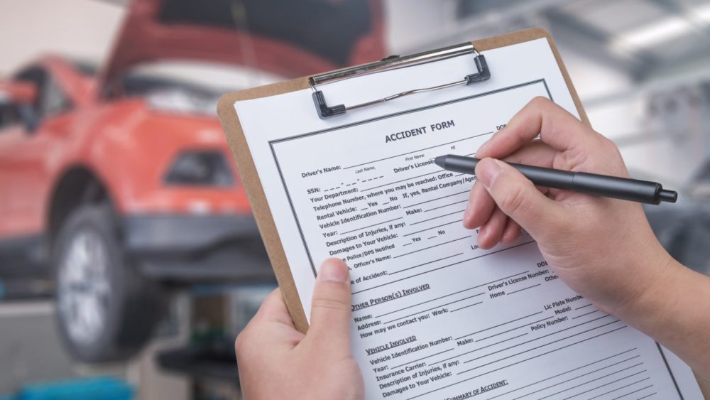 Filing Accident Form Stock Photo